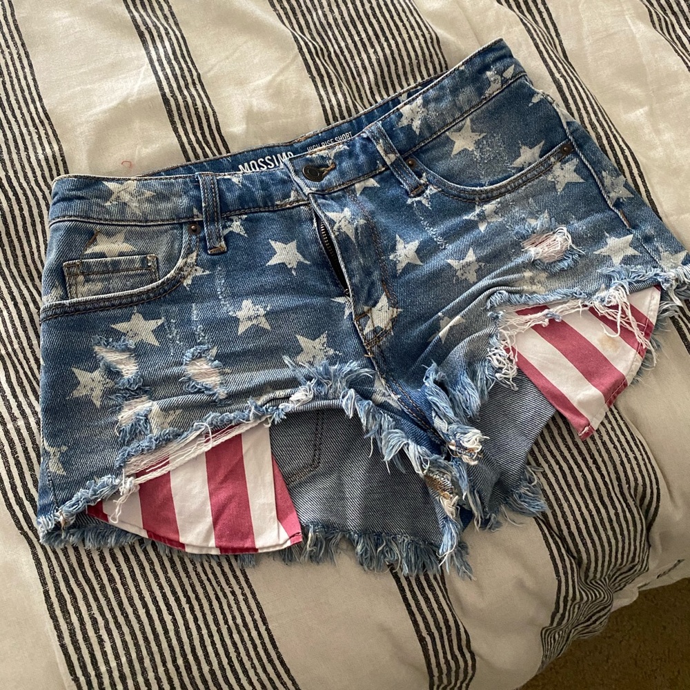 American Flag Denim Shorts Size 4